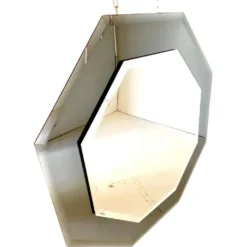 Miroir octogonal vintage en verre biseauté, Italie années 60