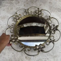 Miroir oeil de sorcière vintage 43 cm , années 60