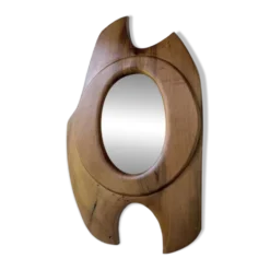 Miroir organique noyer 1960