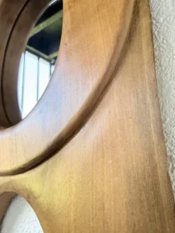 Miroir organique noyer 1960