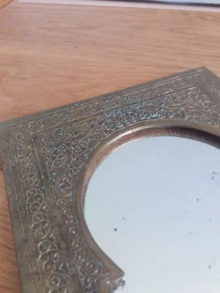 Miroir oriental laiton 25 x 16