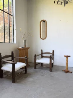 Miroir osier tressé Italie années 60 ovale