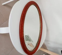 Miroir ovale ancien glace biseautée
