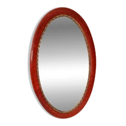 Miroir ovale ancien glace biseautée