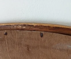 Miroir ovale ancien glace biseauté en bois et stuc XIXeme