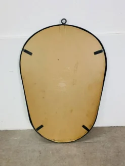 Miroir ovale années 50 fer forgé et laiton