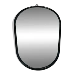 Miroir ovale années 50 fer forgé et laiton