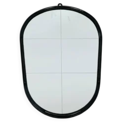 Miroir ovale années 50 fer forgé et laiton