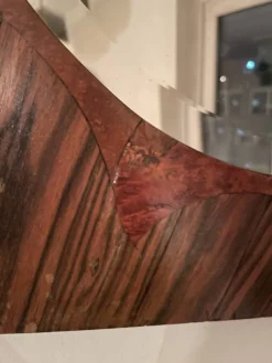Miroir ovale Art Déco en bois de palissandre