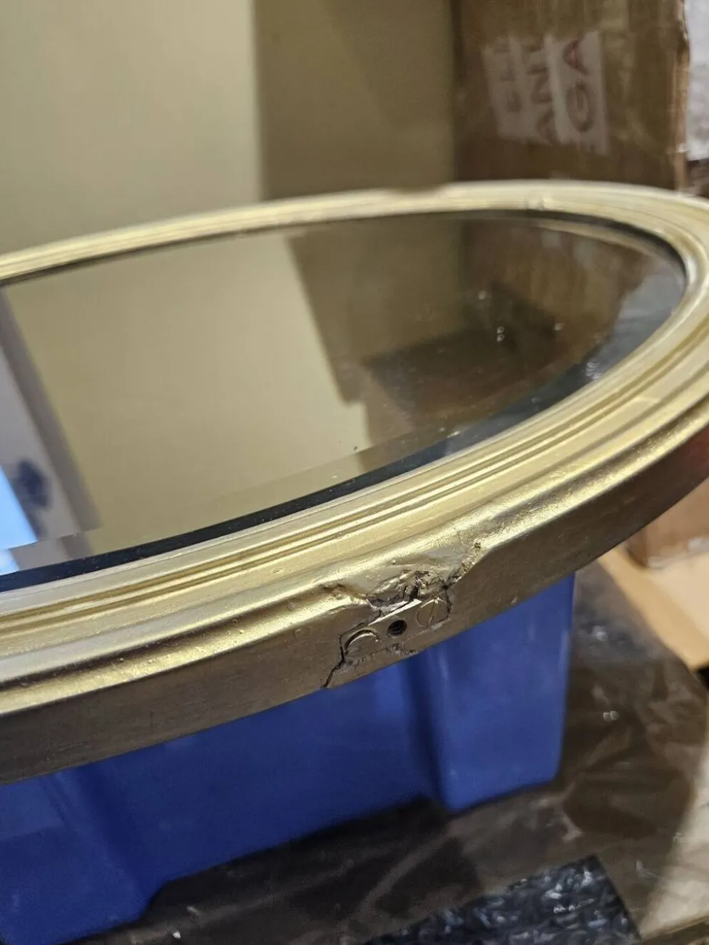 Miroir ovale biseauté