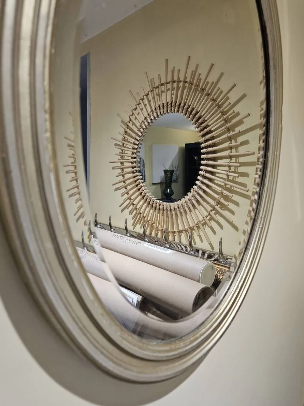 Miroir ovale biseauté