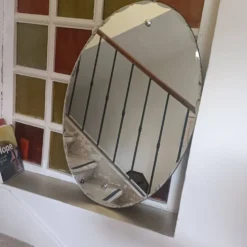 Miroir ovale biseauté Art Déco