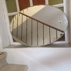 Miroir ovale biseauté Art Déco