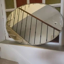 Miroir ovale biseauté Art Déco