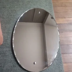 Miroir ovale biseauté Art Déco