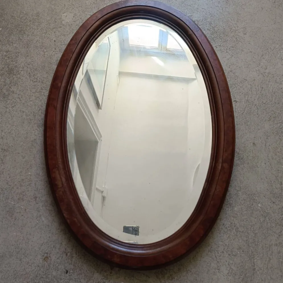 Miroir ovale biseauté Art Déco