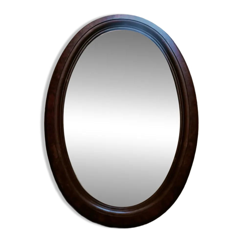 Miroir ovale biseauté Art Déco
