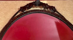 Miroir ovale biseauté art déco fer forgé richement travaillé