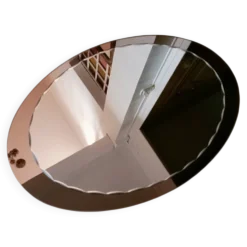 Miroir ovale biseauté seventies
