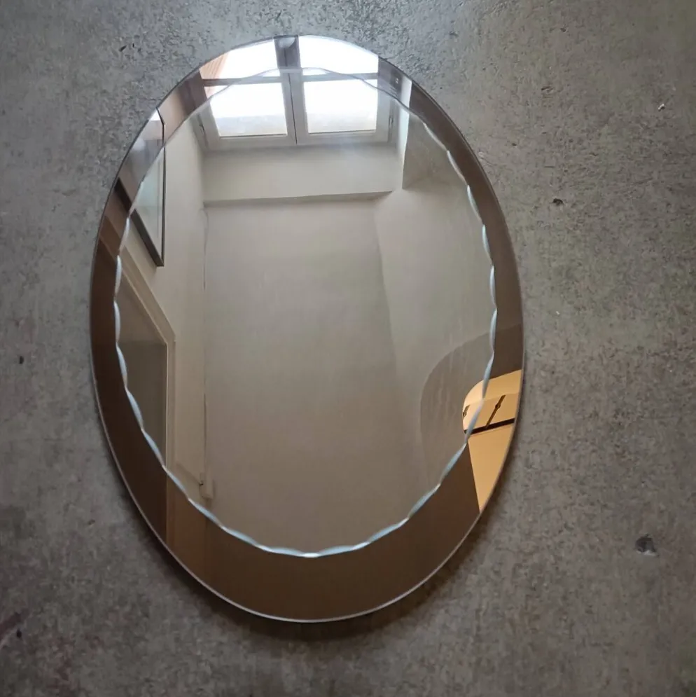 Miroir ovale biseauté seventies