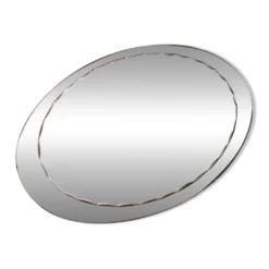 Miroir ovale biseauté seventies