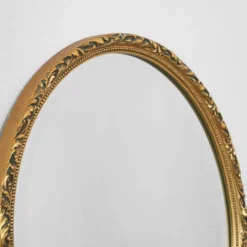 Miroir ovale bois doré Wood Wood années 1960