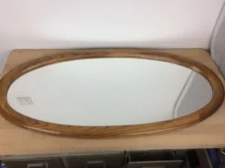 Miroir ovale cerclage bois massif 93 x 46 cm