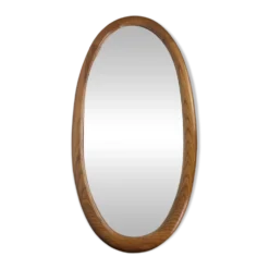 Miroir ovale cerclage bois massif 93 x 46 cm