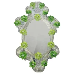 Miroir ovale contemporain en bois sculpté à la main par Simoeng
