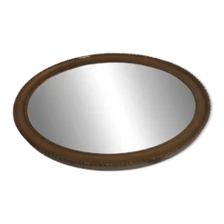Miroir ovale de style Louis XVI – Dos Toile de Jouy – XXe