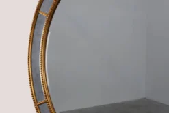 Miroir ovale doré de style mid-century par Deknudt, Belgique, années 1980.