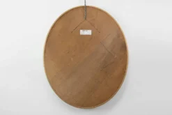 Miroir ovale doré de style mid-century par Deknudt, Belgique, années 1980.