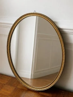 Miroir ovale doré - glace au mercure