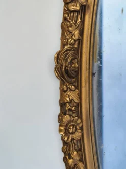 Miroir ovale en bois doré, style Louis XVI