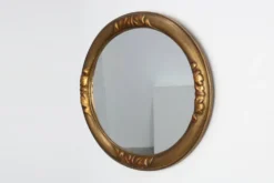 Miroir ovale en chêne doré Art Déco, Belgique années 1920