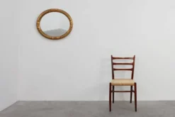 Miroir ovale en chêne doré Art Déco, Belgique années 1920