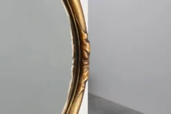 Miroir ovale en chêne doré Art Déco, Belgique années 1920