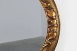 Miroir ovale en chêne doré Art Déco, Belgique années 1920