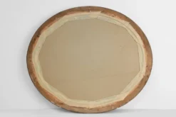 Miroir ovale en chêne doré Art Déco, Belgique années 1920