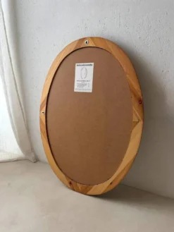 Miroir ovale en pin Glasmaster Markaryd Suède années 1970