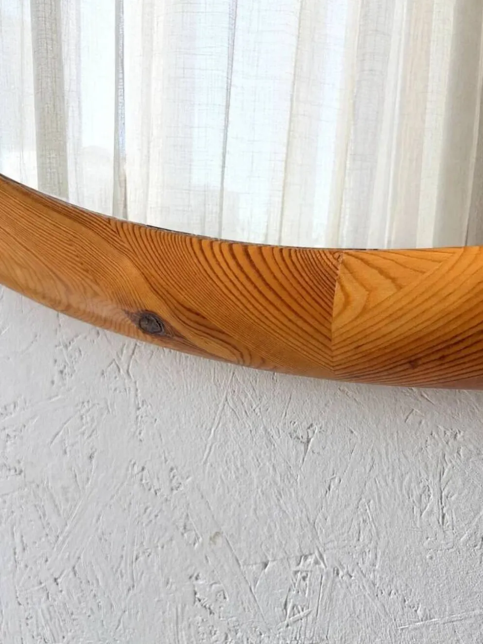 Miroir ovale en pin Glasmaster Markaryd Suède années 1970