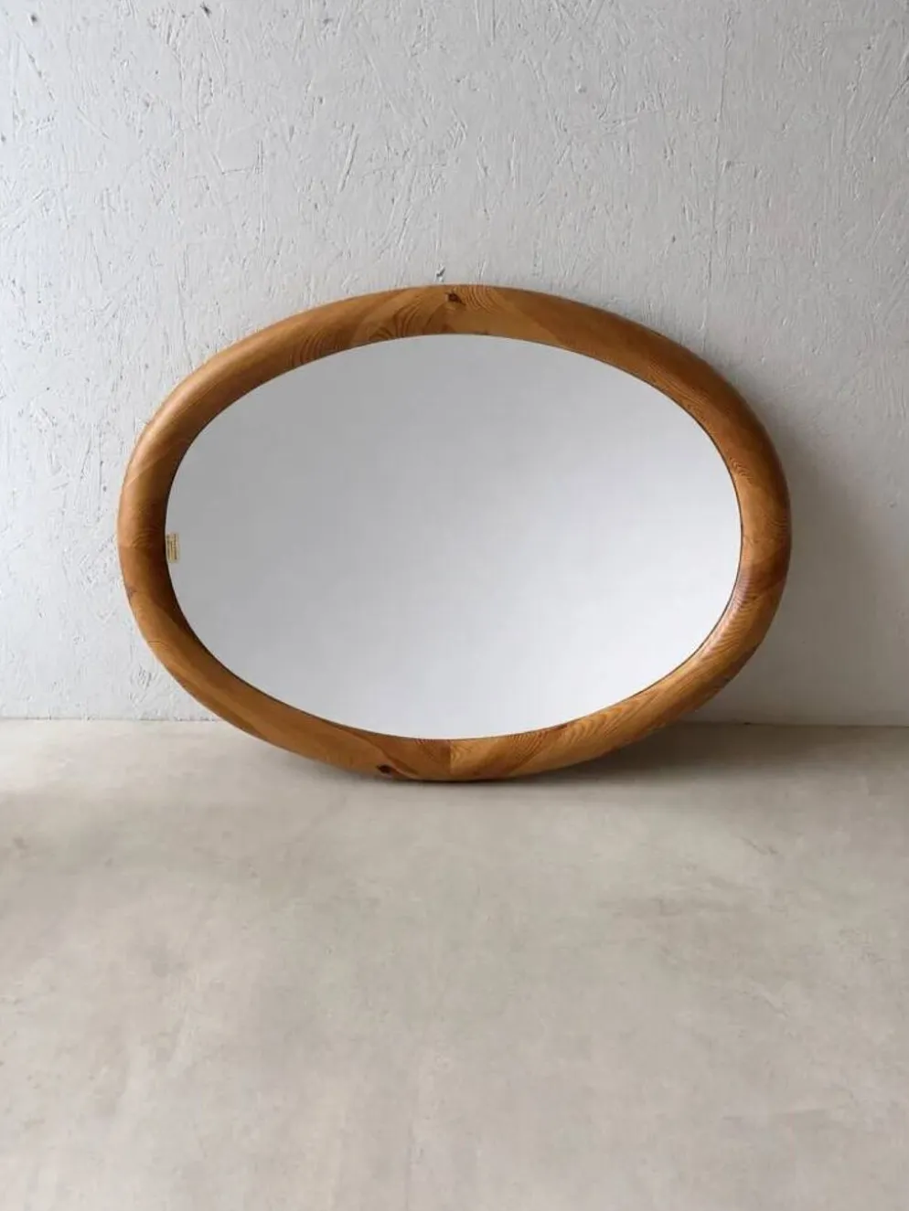 Miroir ovale en pin Glasmaster Markaryd Suède années 1970