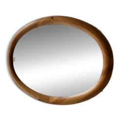 Miroir ovale en pin Glasmaster Markaryd Suède années 1970