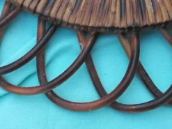 Miroir ovale en rotin