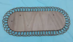 Miroir ovale en rotin