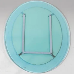 Miroir ovale en verre biseauté vintage par A. Lupi pour Cristal Luxor, Italie 1970