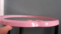 Miroir ovale fonte émaillée rose
