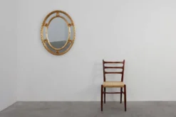 Miroir ovale incliné de style néoclassique du 20e siècle par Deknudt, Belgique