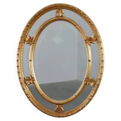 Miroir ovale incliné de style néoclassique du 20e siècle par Deknudt, Belgique