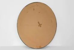Miroir ovale néoclassique français en noir et or, 20e siècle